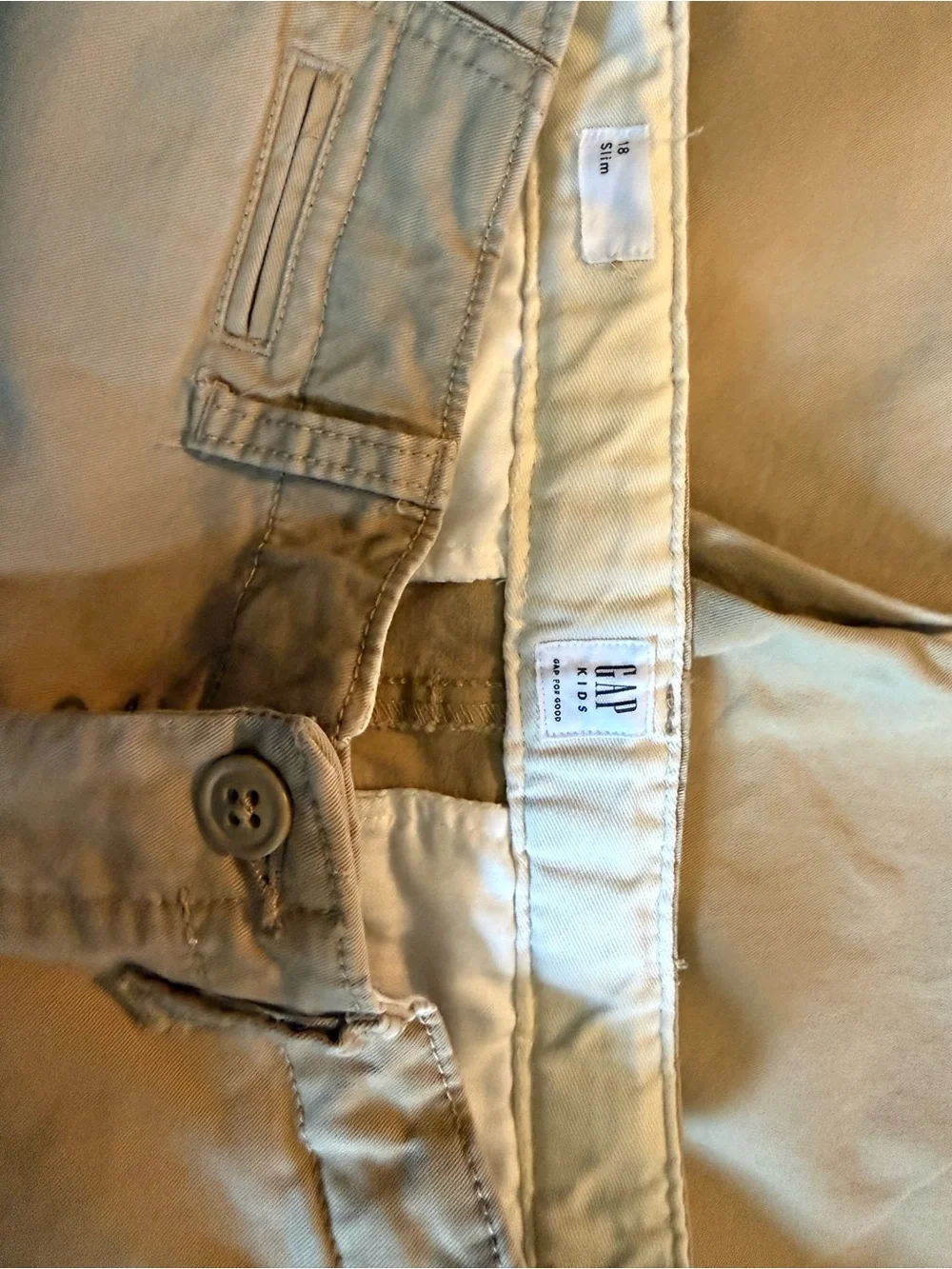 Boys School Uniform Flat Front Khakis! Gap size 18 Slim